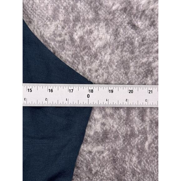 First Rite Dress Large Womens Blue Linen Blend Sleeveless Cross Front Midi - Picture 4 of 8